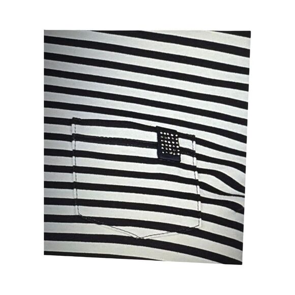 RABE STREET CAFE STRIPE POLO SHIRT.  MARINE. - Picture 11 of 11